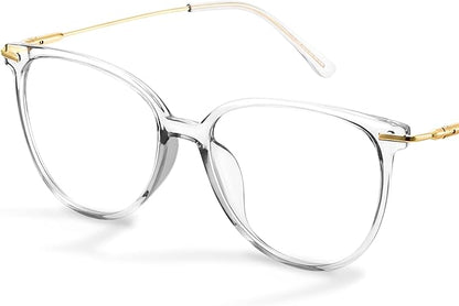 Gaoye Blue Light Blocking Glasses - Trending Round TR90 Frames, Metal Arms, UV400 Protection - Matching Soft Case