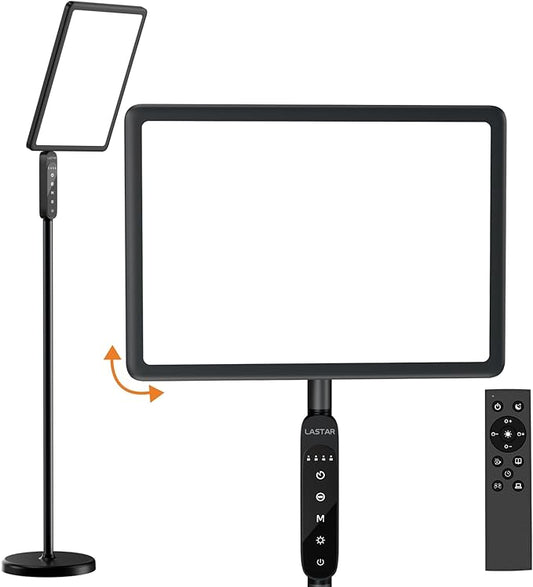 LASTAR Light Therapy Lamp, 12000LUX Therapy Light UV-Free &Full Spectrum Sun Lamp,Remote Control/4 Color Temperature/5 Brightness/4 Timer/2 Height Floor Sunlight Therapy Lamp