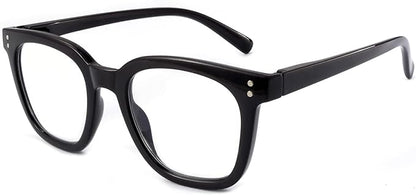 Reading Glasses for Men Women Blue Light Blocking with Spring Hinge, Blocking Readers Anti UV Ray Filter Eyeglasses, Square Computer Reader Glasses, Black, +1.5