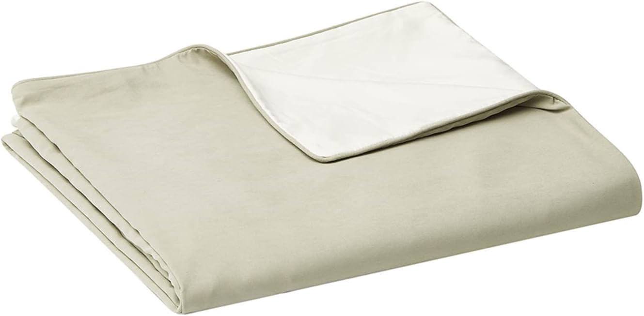 YnM Cotton/Polyester Duvet Cover for Weighted Blankets (Avocado/White Reversible, 48''x72'')