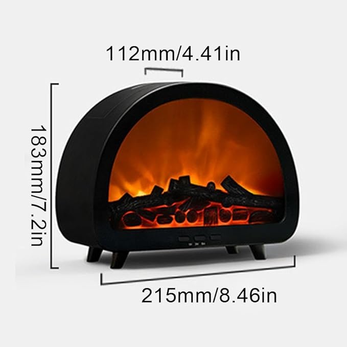 Fireplace Flame Air Diffuser Humidifier,12 Colors Aromatherapy Essential Oil Diffuser,200ml Ultrasonic Cool Mist Humidifier with Remote,3 Gears Timer Shutdown for Home, Bedroom, Office,Yoga (A)