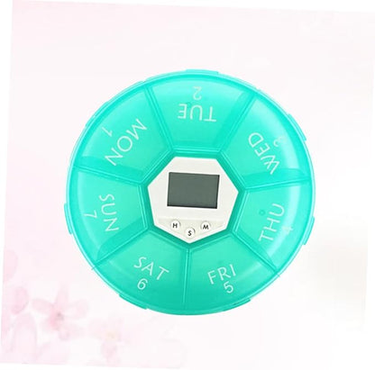 Compartment Pill Dispenser Clock Travel Pill Organizer Reminder Box for Patient Medicine Chest