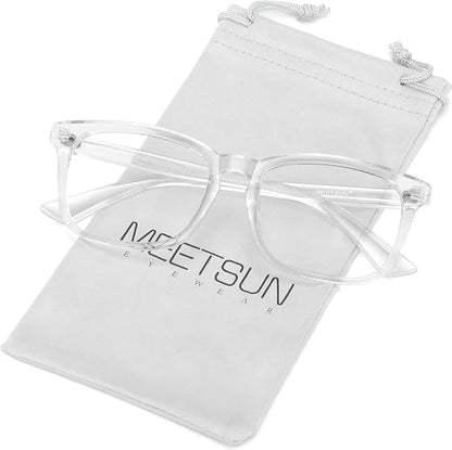 MEETSUN 3-Pack Blue Light Blocking Glasses, Anti Eye Strain Headache (Sleep Better), Computer Glasses UV400 Lens (Black + Clear + Matte Black Frame/Grey Lens)
