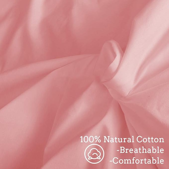 ZonLi Duvet Cover for Weighted Blanket (Light Pink, 48" x 72"), Breathable Soft Duvet Cover Queen Size Removable Cooling Comforter Cover for All Season