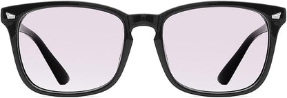 TIJN Blue Light Blocking Glasses for Women Men Clear Frame Square Nerd Eyeglasses Anti Blue Ray Computer Screen Glasses