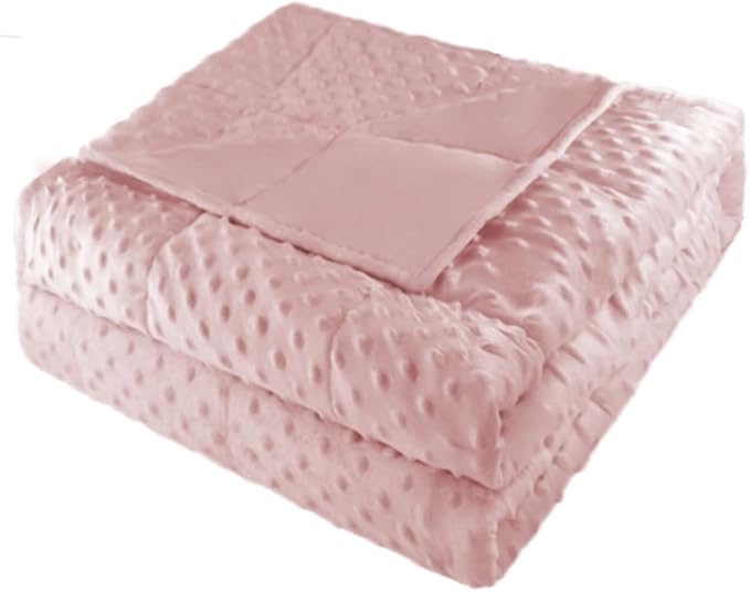 ALANSMA Reversible Weighted Blanket for All Season, Luxury Velvet, Warm and Cool, Adult Kids 5Lb Weighted Blanket, Enjoy Sleeping Anywhere(Pink,36"x48" 5lbs)