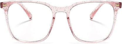 Oversized Square Blue Light Blocking Glasses for Women Men, Anti-Fatigue Computer Monitor Glasses Reduce Eye Strain