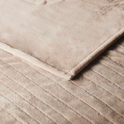 Beautyrest Heated Electric Blanket for Cold Weather, Fast Heating Wi-Fi Heated Blanket, Voice Command Alexa Compatible, Auto Shut Off, Virtually Zero EMF, 20 Heat Setting, UL Certified, Queen Taupe