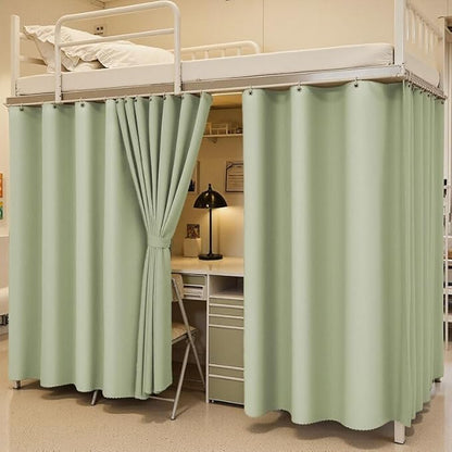 Blackout Bunk Bed Curtains Dorm Loft Privacy Cover Canopy Student Children Single Green 2PCS