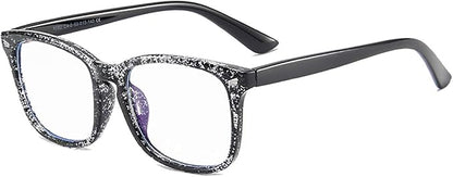 MAXJULI Blue Light Blocking Glasses,Computer Reading/Gaming/TV/Phones Glasses for Women Men(Transparent Black)