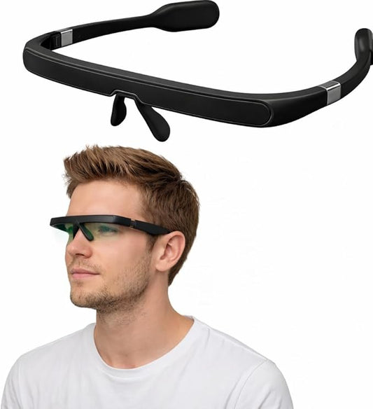 Pegasi 2 - Smart Light Therapy Glasses, Improve Your Sleep in 7 Days, Feather-Light, Research-Backed Blue-Green Light, Boost Energy, Beat Jet Lag (Black)