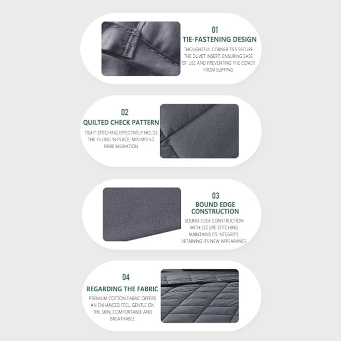 Weighted Blanket for Adults, Single Double Heavy Blanket with Cotton Premium Glass Bead All-Season Even Weight Distribution 152x203cm 20lb