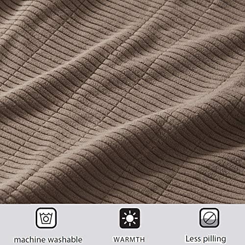 Beautyrest Electric Blanket Luxurious Micro Fleece Ultra Soft Ribbed Textured, Cozy and Snuggly Cover for Cold Weather, Fast Heating, Auto Shut Off, 20 Level Heat Setting Controller, King, Brown