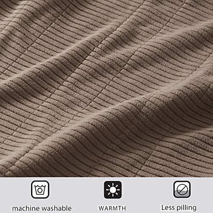 Beautyrest Electric Blanket Luxurious Micro Fleece Ultra Soft Ribbed Textured, Cozy and Snuggly Cover for Cold Weather, Fast Heating, Auto Shut Off, 20 Level Heat Setting Controller, King, Brown