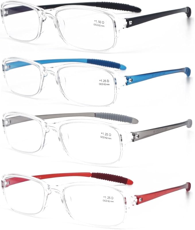 Computer Blue Light Blocking Reading Glasses(Flexible and Lightweight) UV Protection Readers Anti Eyestrain for Women Men (Clear, 1.75)