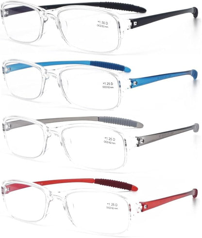 Computer Blue Light Blocking Reading Glasses(Flexible and Lightweight) UV Protection Readers Anti Eyestrain for Women Men (Clear, 1.5)