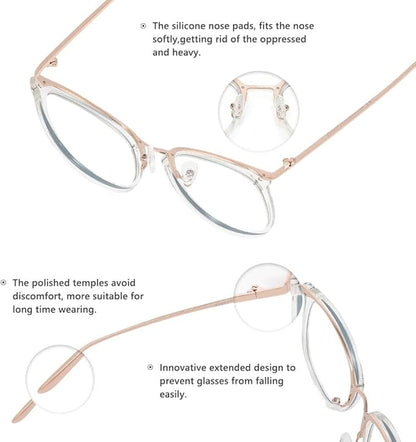 Cyxus 2 Pack Blue Light Glasses for Women, Anti Blue Light Eyeglasses for Woman Reduce Eye Fatigue Eyewear and Headaches