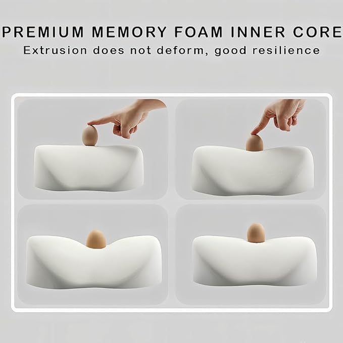Car Headrest Neck Pillow Support Memory Foam Ergonomic Design Accessory for Driving Seat Fatigue Relief Compatible with Model S X 3 Y & Cybertruck - 2 Pieces