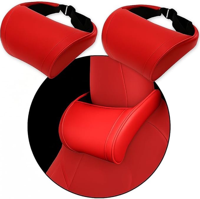 Car Headrest Neck Pillow Support Memory Foam Ergonomic Design Accessory for Driving Seat Fatigue Relief Compatible with Model S X 3 Y & Cybertruck - 2 Pieces