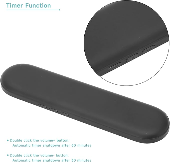 Pillow Speakers Bluetooth, Pillow Speakers, Bluetooth 5.3 Portable Bone Conduction Speaker with Timer Off Function, Mini Pillow Speaker for Adults (Black)