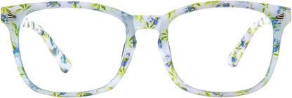 MAXJULI Blue Light Blocking Glasses,Computer Reading/Gaming/TV/Phones Glasses for Women Men(Porcelain Flower)