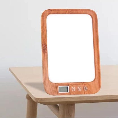 Wood Grain Light Therapy, 45000 Lux LED Light Box, with 3 Color Modes, 6 Brightness Levels & Stepless Dimming, Sunset Mode Timer Settings Function,Wood Grain