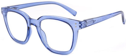 Reading Glasses for Men Women Blue Light Blocking with Spring Hinge, Blocking Readers Anti UV Ray Filter Eyeglasses, Square Computer Reader Glasses, Blue, +3.0