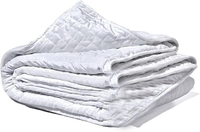 Weighted Blanket for Adults, Single Double Heavy Blanket with Lambswool Premium Glass Bead All-Season Even Weight Distribution White 48"x72" 15 lbs