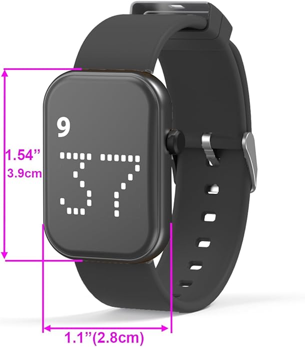 Rechargeable Vibrating Alarm Watch Silent Pill Reminder Wristband Wake Up Watch - with 8 Personalised Message Reminder