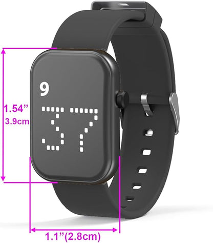 Rechargeable Vibrating Alarm Watch Silent Pill Reminder Wristband Wake Up Watch - with 8 Personalised Message Reminder