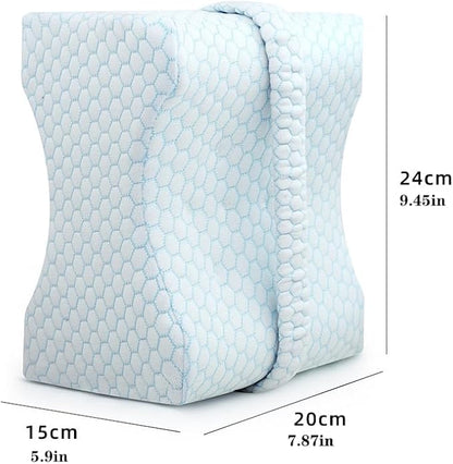 Knee Pillow for Side Sleepers – Cooling Leg Support Pillow with Strap for Hip & Back Pain Relief – Comfortable Sleep Aid for Better Alignment