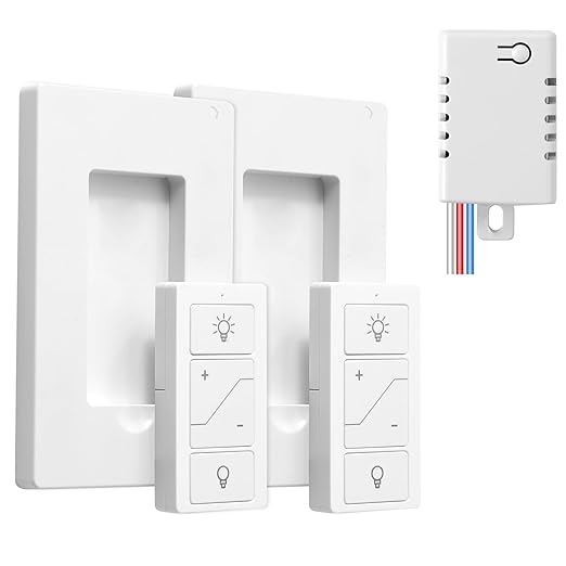 Wireless Dimmer Switch, 2 Units Remote and 1 Controller (BY06+DK01/DK03)