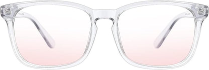 TIJN Blue Light Blocking Glasses for Women Men Clear Frame Square Nerd Eyeglasses Anti Blue Ray Computer Screen Glasses