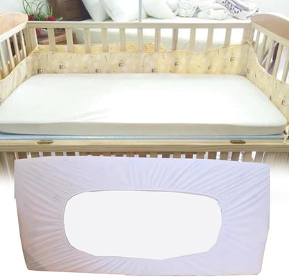 White Cotton Fitted Sheets Mini Mattress Cover Waterproof Bedspread 28x52in 24×47in Bottom Sheet Neutral Mattress Protector Luxury Ultra Soft(70x120cm/27x47in)
