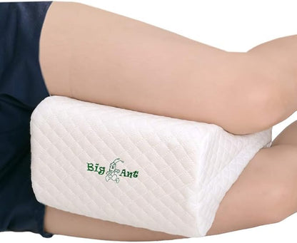 Big Ant Knee Pillow Orthopedic Leg Pillow Designed for Side Sleepers, Leg, Pregnancy, Back, Hip Pain Relief - Comfortable Memory Foam Knee Support Pillow with Breathable Washable Cover