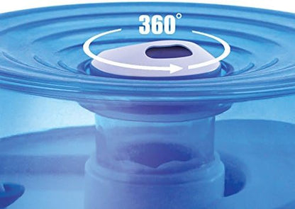 Crane Personal Ultrasonic Cool Mist Travel Humidifier and Vaporizer for Congestion Relief, 360° Adjustable Nozzle, Filter-Free .75 Liter Tank, Blue/White, Office Humidifier