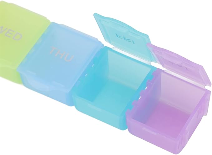 Automatic Pill Dispenser, Medicine Organizer with Timer Reminder Alarm, Portable Large Capacity Pill Organizer for Home, Office (7 Grids)