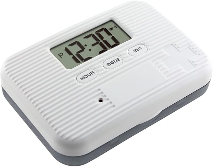 Automatic Pill Dispenser, Electronic Pill Boxes, Easy-Read LCD Display, 6 Compartments Digital Pill Reminder, Outdoor Portable Mini Pill Box with Alarm