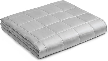 YnM Cooling Weighted Blanket, Oeko-Tex Certified Material with Premium Glass Beads (Light Grey, 60"x80" 25lbs), Suit for One Person Use on Queen/King Bed