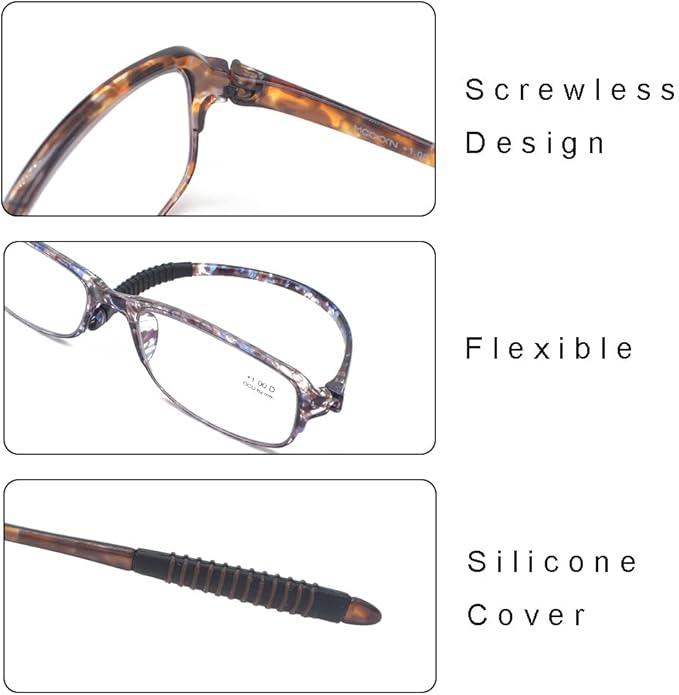 Computer Blue Light Blocking Reading Glasses(Flexible and Lightweight) UV Protection Readers Anti Eyestrain for Women Men (4 Tortoise, 2.00, multiplier_x)