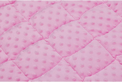 TONGDADA Weighted Lap Blanket 7lbs for Adult,Perfect for Relaxation, Lounging, Napping, Sleeping & Travel,Luxury Minky Weighted Body Blanket,Weighted Throw Blanket-Pink Minky Dot, 29" x 24"