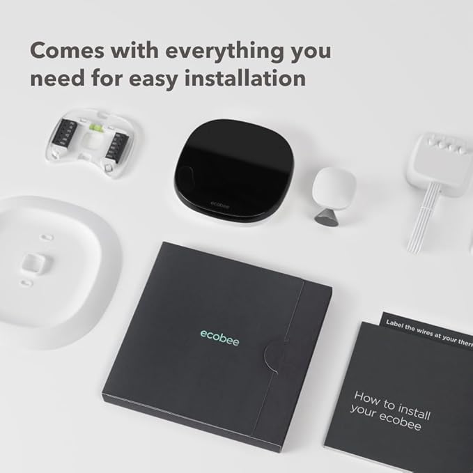 ecobee Smart Thermostat with Voice Control - Programmable Wifi Thermostat - Works with Siri, Alexa, Google Assistant - Smart Thermostat for Home