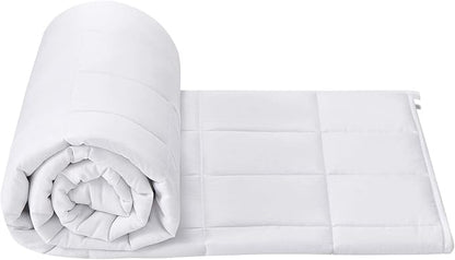 TONGDADA California King Size Weighted Blanket | 90''x108'',25lbs | Perfect for Couples | Premium Cotton Material with Glass Beads | White
