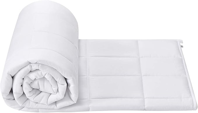 RelaxBlanket Weighted Blanket | 60''x80'',20lbs | for Individual Between 190-240 lbs | Premium Cotton Material with Glass Beads | White