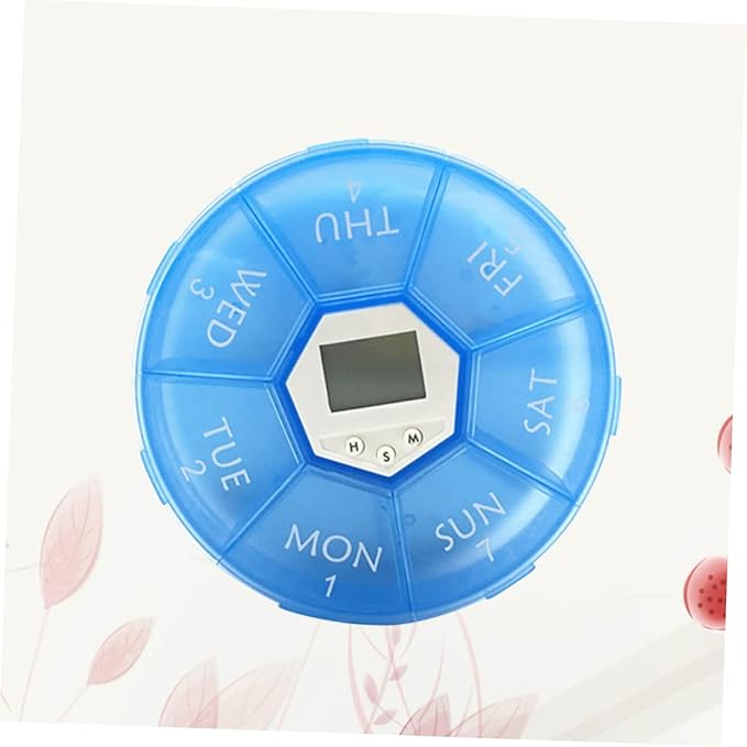 Compartments Alarm Clock Pill Dispenser for Daily Medication Portable Pill Storage Organizer Reminder Function Convenient Medicine Chest for Patients