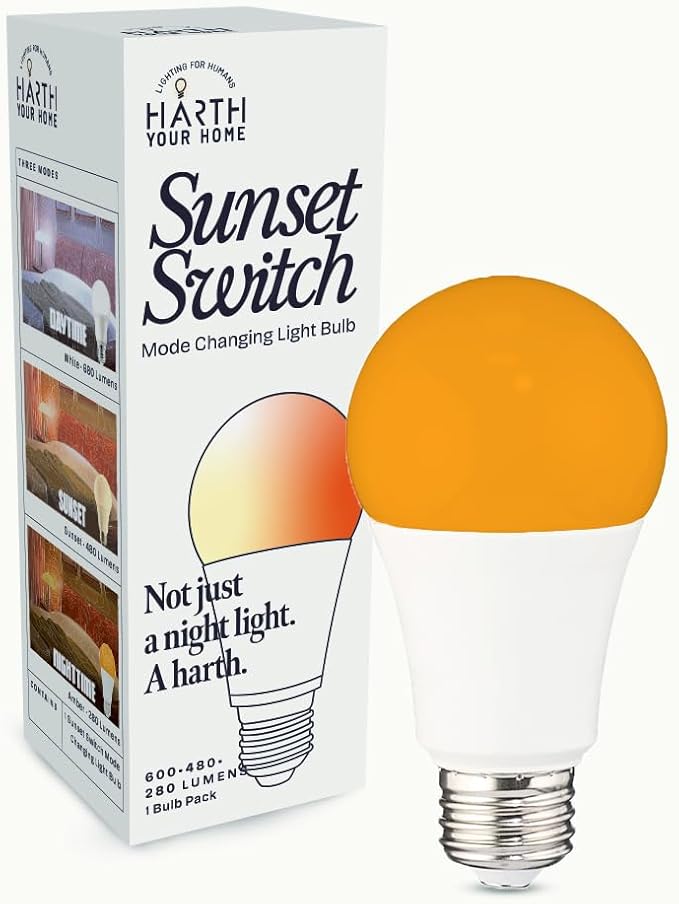 Harth Night Light Bulb for Sleep, 3-Mode LED Light Bulb E26, 3 Watt Soft Lighting for Bedroom & Better Sleep
