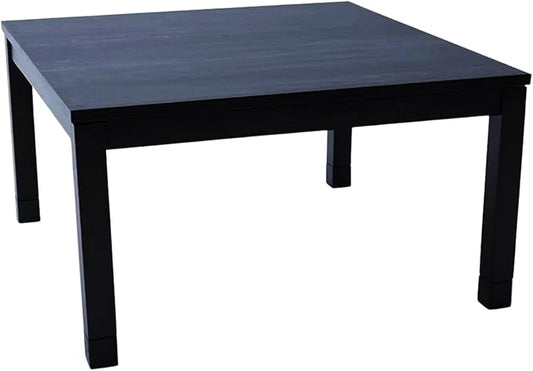 BJDesign Kotatsu - Japanese Heated Table - Wooden Chabudai Furniture with 120V Electric Heater - Low-Lying Dining and Work Desk with Temperature Control Knob (29x29in, Black)