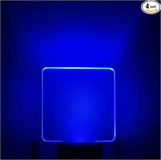Blue Led Night Light Plug in - 4 Pack Dusk to Dawn Blue Night Light Auto ON Off 0.5W Suitable for Bathroom Hallway Nursery Bedroom Stairs Kitchen Adults Kids Halloween Christmas Decor
