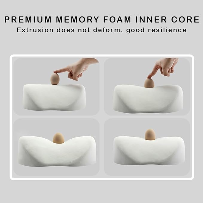 Car Headrest Neck Pillow Support Memory Foam Ergonomic Design Accessory for Driving Seat Fatigue Relief Compatible with Model S X 3 Y & Cybertruck - 2 Pieces