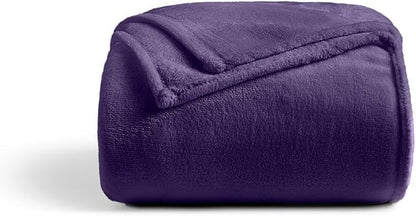 Cosy House Collection Everyday 1500 Series Fleece Blanket - Couch & Travel Essentials - All Season, Stays Fresh & Clean - Soft, Breathable & Skin-Friendly (Throw, Purple)